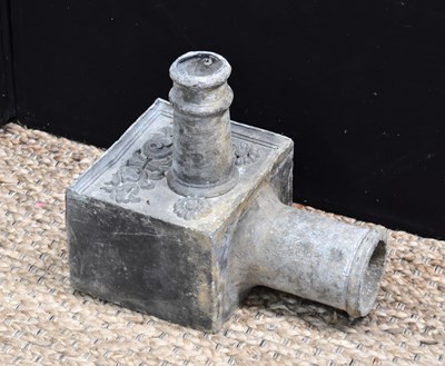Lot 546 - A 19th century lead pump hopper, with floral...