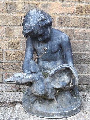Lot 551 - A 19th century solid lead garden sculpture in...