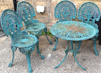 Lot 555 - A set of four cast iron Victorian style garden...
