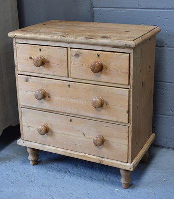 Lot 586 - An antique pine chest of drawers, fitted with...
