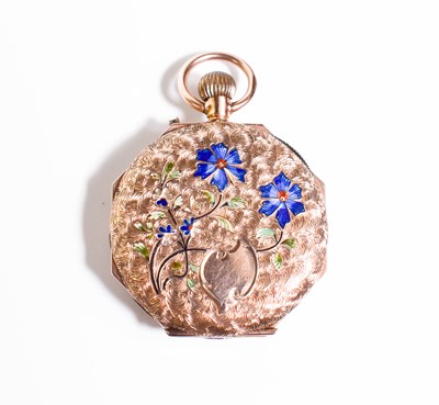 Lot 14 - A 9ct gold and enamel 19th century ladies...