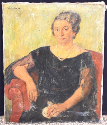 Lot 241 - An early 20th century oil on canvas, portrait...