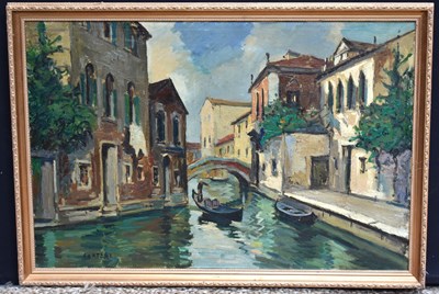 Lot 248 - Sartori, (20th century); Venetian canal scene,...
