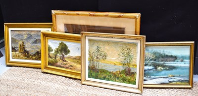 Lot 462 - A group of five signed landscapes to include J...