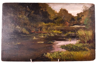 Lot 95 - A 19th Century oil on board, depicting a calm...