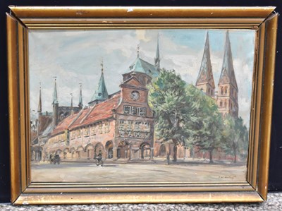 Lot 258 - A mid 20th century oil on canvas depicting a...