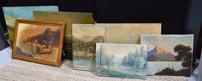 Lot 461 - A group of rural, river and coastal scene oil...