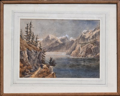 Lot 139 - J.W Fillites? (19th century); Alpine lake...