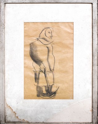 Lot 191 - An original graphite and charcoal sketch of a...