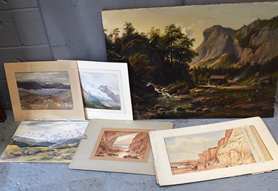 Lot 456 - A group of watercolour landscapes to include J....