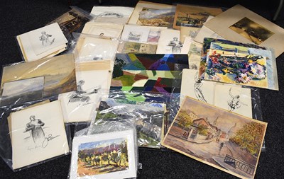 Lot 458 - A large group of paintings, sketches and...