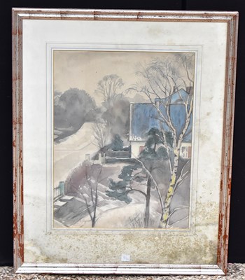 Lot 183 - P. Kayser: ( 20th century); House with blue...