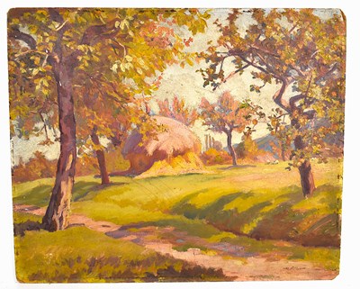 Lot 519 - Henri Sollir (French, 19th century): Haystack...