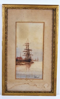 Lot 466 - F.J.A. (19th century): Ship at Littlehampton,...