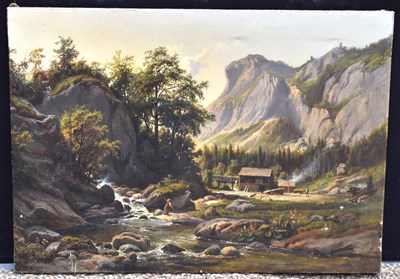 Lot 477 - Bin Hod (19th century): Swiss Alpine scene...