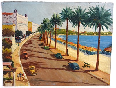 Lot 470 - N. Jourdan (20th century): Cannes, oil on...