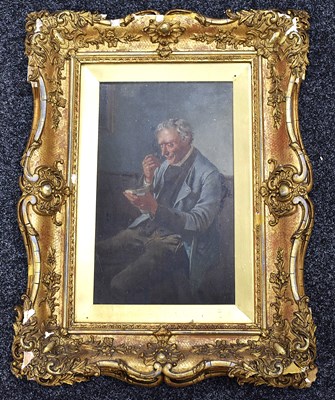 Lot 523 - A. Keril (19th century): Gentleman smoking...