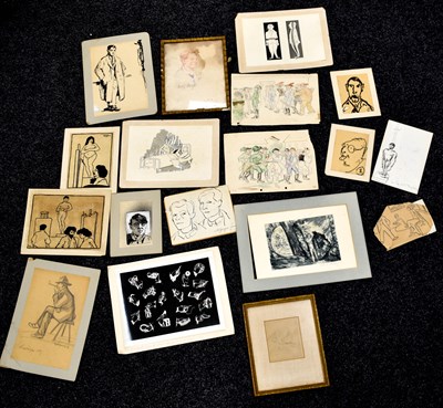 Lot 457 - A selection of 20th century pencil, ink,...