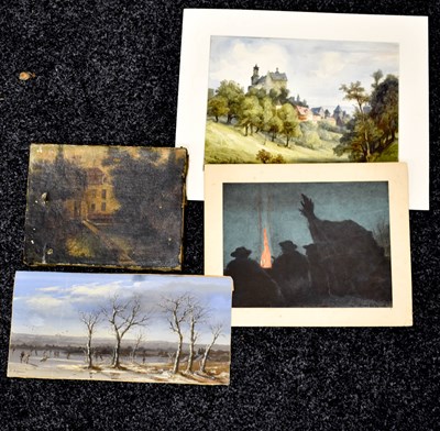 Lot 460 - A group of four pictures: L. Schepans, Dutch...