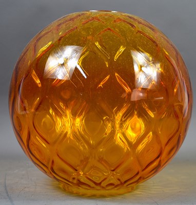 Lot 158 - A Mid-Century amber glass light shade with a...