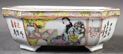 Lot 352 - A Chinese Famille Rose porcelain rectangular...
