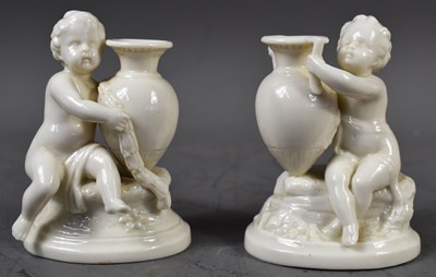 Lot 202 - A pair of Blanc De Chine style porcelain...
