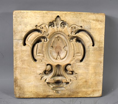 Lot 368 - A 19th century carved wooden plaster mould,...