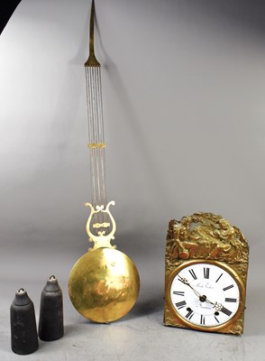 Lot 176 - A 19th century French comtoise wall clock, the...