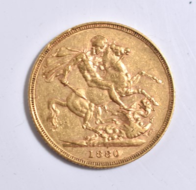 Lot 4 - A Queen Victoria full gold sovereign, dated 1880.
