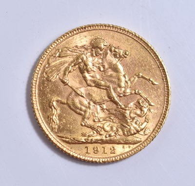 Lot 6 - A George V full gold sovereign, dated 1912.