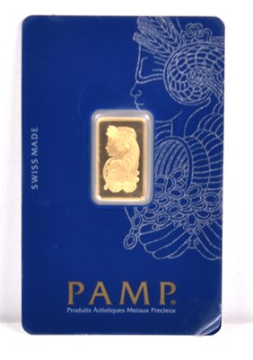 Lot 2 - A Pamp "Lady Fortuna" 24ct gold bar, 5g.