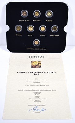 Lot 17 - A set of eight 24ct gold 1/10oz gold coins,...