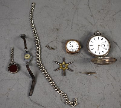 Lot 104 - A 19th century silver cased fusee pocket watch,...