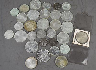 Lot 55 - A group of Portuguese and other silver coins...