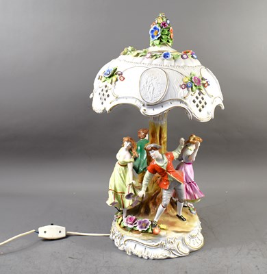 Lot 391 - A Von Schierholz porcelain figural table lamp,...