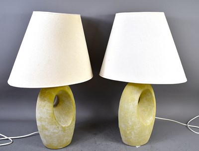 Lot 501 - A pair of contemporary stoneware table lamps,...