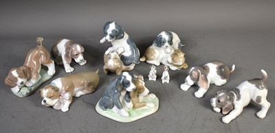 Lot 217 - A collection of Lladro porcelain puppy dogs...