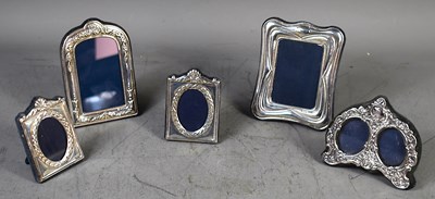 Lot 117 - A group of five silver picture frames. to...