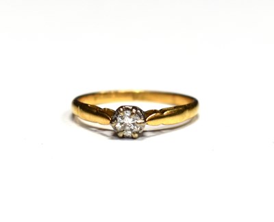 Lot 137 - An 18ct gold and diamond solitaire ring, size...