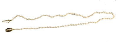 Lot 50 - A 9ct gold and seed pearl necklace, 47cm length.