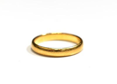 Lot 99 - A 22ct gold wedding band, size P, 4.2g.