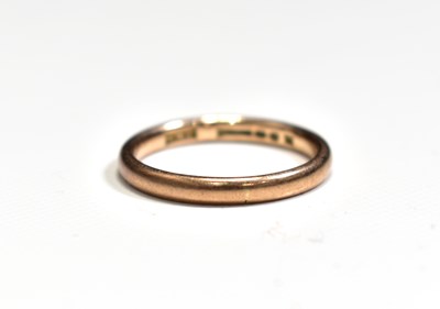 Lot 84 - A 9ct gold wedding band, size Q, 2.8g.