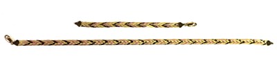 Lot 109 - A 9ct gold necklace and matching bracelet with...
