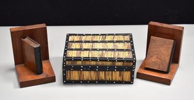Lot 382 - A 19th century Ceylonese porcupine quill box,...