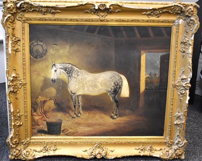 Lot 496 - A 19th century oil on canvas, indistinctly...