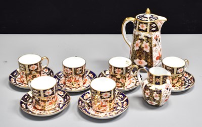 Lot 237 - A Royal Crown Derby Imari pattern coffee set...