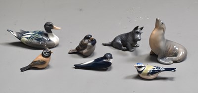 Lot 214 - A group of Royal Copenhagen animal figurines...