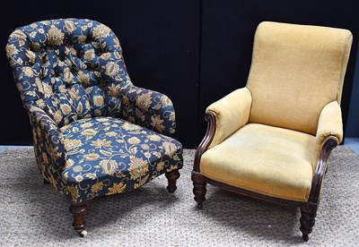 Lot 536 - A Victorian mahogany upholstered button back...