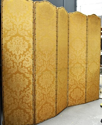 Lot 540 - An early 20th century five fold screen,...