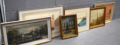 Lot 471 - A group of four oil on canvas painting...